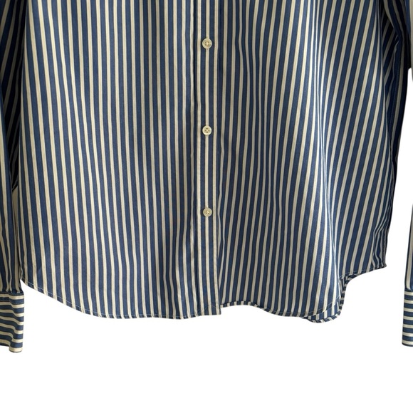Chaps No Iron Button-Down Shirt Size Medium Striped Business Casual Preppy - Picture 4 of 14